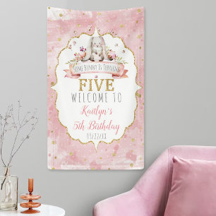 Some Bunny is Turning Five 5th Birthday Welcome Banner