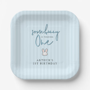 Some Bunny is turning One 1st Birthday Celebration Paper Plate