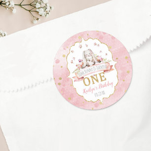 Some Bunny is Turning One 1st Birthday Favour Classic Round Sticker