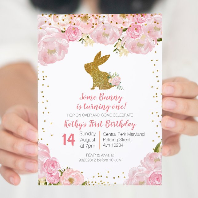 Some Bunny is Turning One 1st Birthday Invitation (Creator Uploaded)