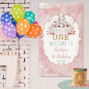 Some Bunny is Turning One 1st Birthday Welcome Banner
