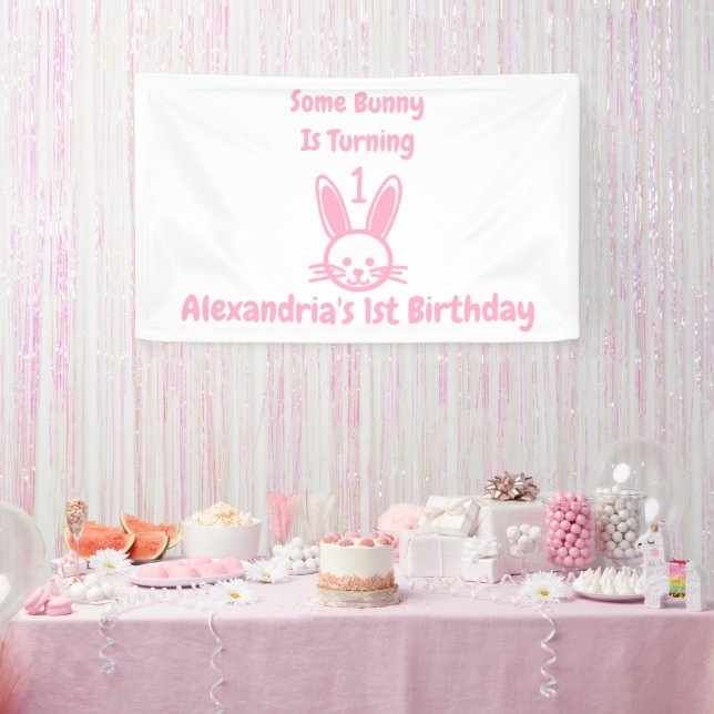 Some Bunny Is Turning One Birthday Banner (Party)