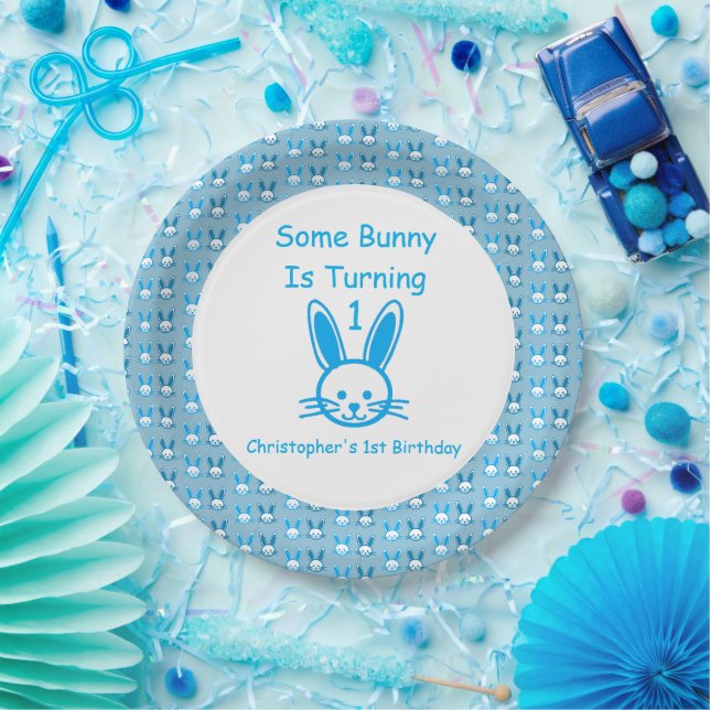 Some Bunny Is Turning One Birthday Paper Plate (Party)