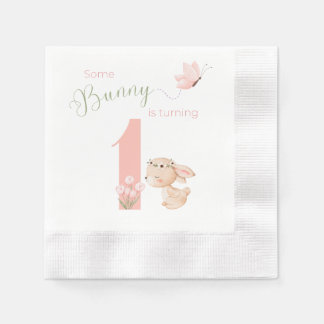 Some BUNNY is turning ONE dessert napkin