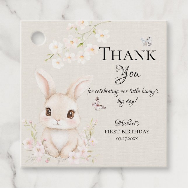 Some Bunny is Turning One Favor Tag (Front)