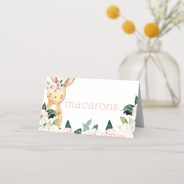 Some Bunny is Turning One First Birthday Food Tent Place Card (Front)