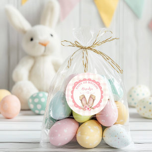 Some Bunny Is Turning One Pink Girl Classic Round Sticker