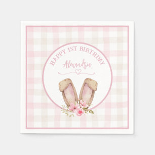 Some Bunny Is Turning One Pink Girl Napkin