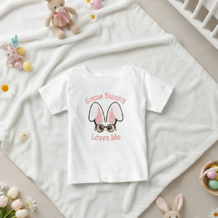 Some Bunny Loves Me Baby Boy Easter Outfit T-Shirt