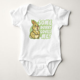 Some Bunny Loves Me Easter Baby Bodysuit
