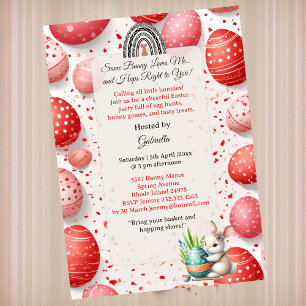 Some Bunny Loves Me Egg Hunt Little Kids Spring Invitation