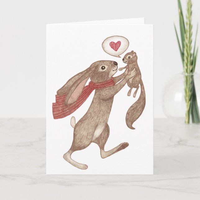 some bunny loves me holiday card (Front)