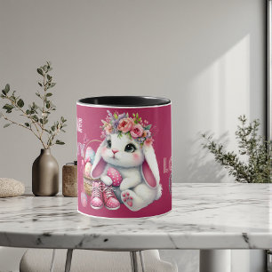 Some Bunny Loves Me Whimsical Spring Personalized Mug