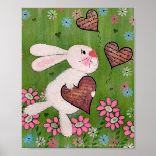 Some Bunny Loves You - 8x10 Easter Rabbit Kids Art Poster
