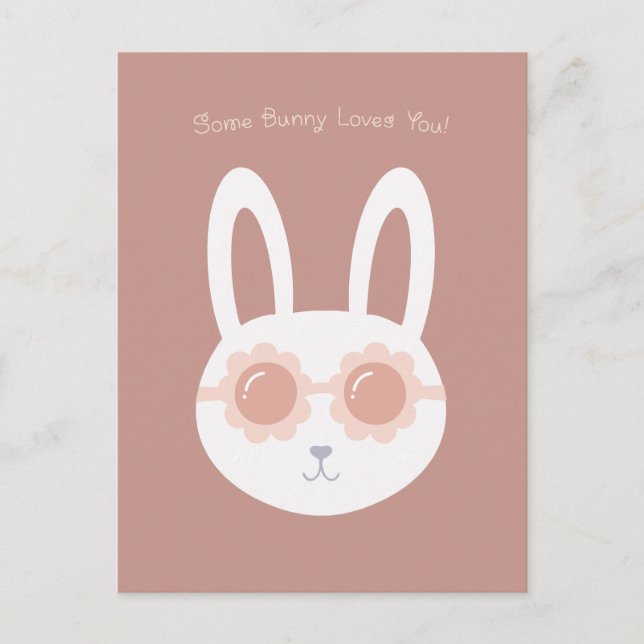 Some Bunny Loves You Brown Postcard (Front)