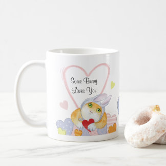 Some Bunny Loves You Cute Watercolor Coffee Mug