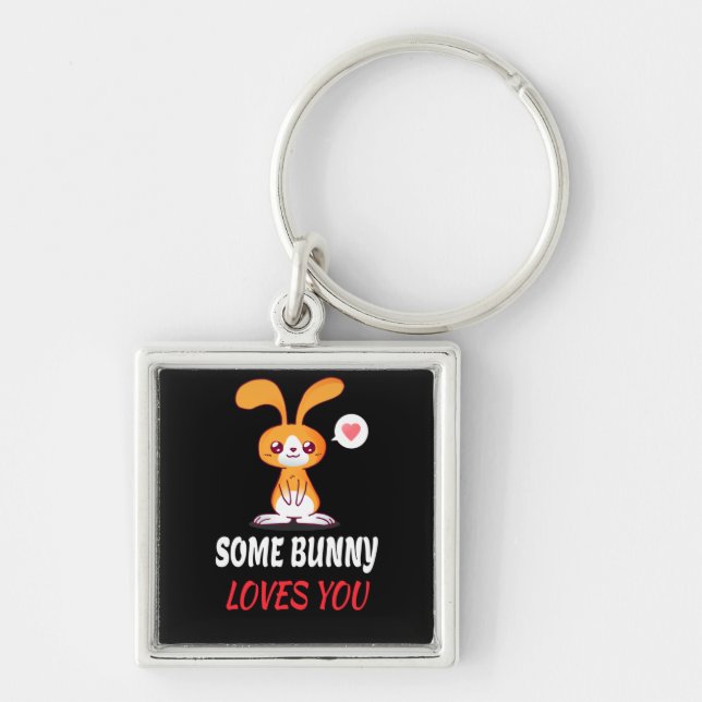 Some Bunny Loves You In Partnership Key Ring (Front)