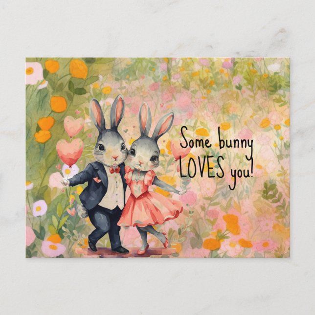 Some Bunny Loves You Mr. & Mrs. Postcard (Front)