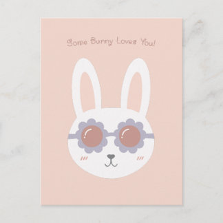 Some Bunny Loves You Pink Postcard
