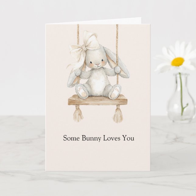 Some Bunny Loves You Swing  Card (Small Plant)