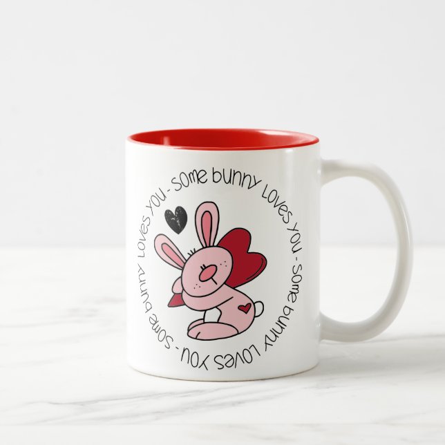 Some Bunny Loves You Two-Tone Coffee Mug (Right)