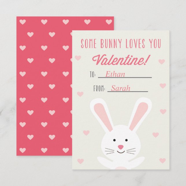Some Bunny Loves You Valentine Card (Front/Back)