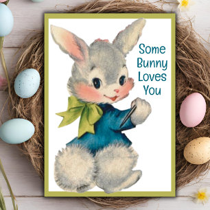 Some Bunny Loves You Vintage Retro Easter Card