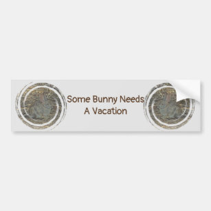 Some Bunny Needs Vacation Small Rabbit Relax Bumper Sticker