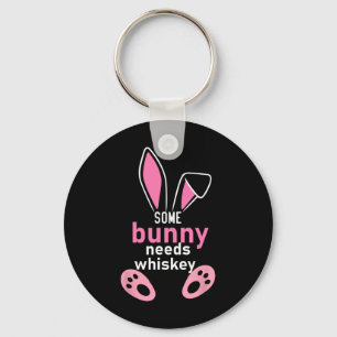 Some Bunny Needs Whiskey  Key Ring