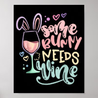 Some bunny needs wine funny easter drinking humour
