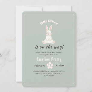 Some Bunny on the Way Cute Rabbit Baby Shower Invitation