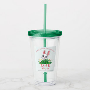 Some Bunny One Cute Rabbit Girls 1st Birthday Acrylic Tumbler