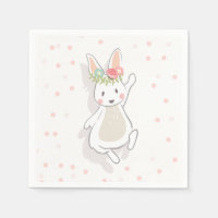 Some Bunny Paper Napkin First Pink Girl Easter