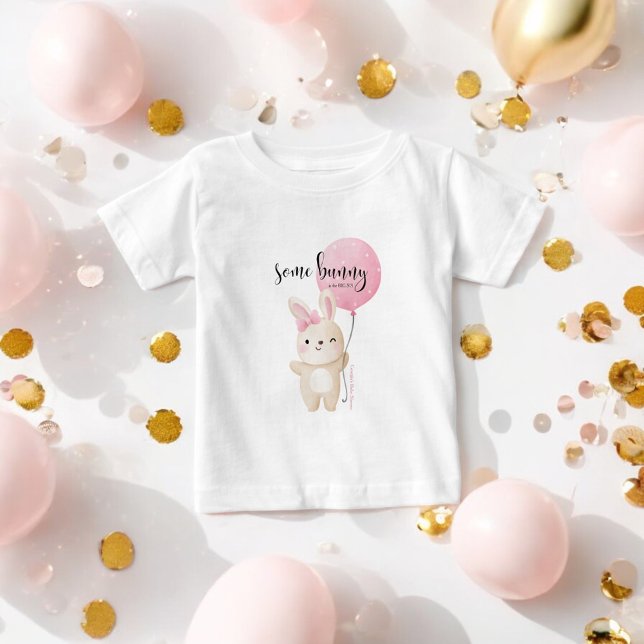Some Bunny Pink Balloon BIG SISTER  Baby T-Shirt (Creator Uploaded)