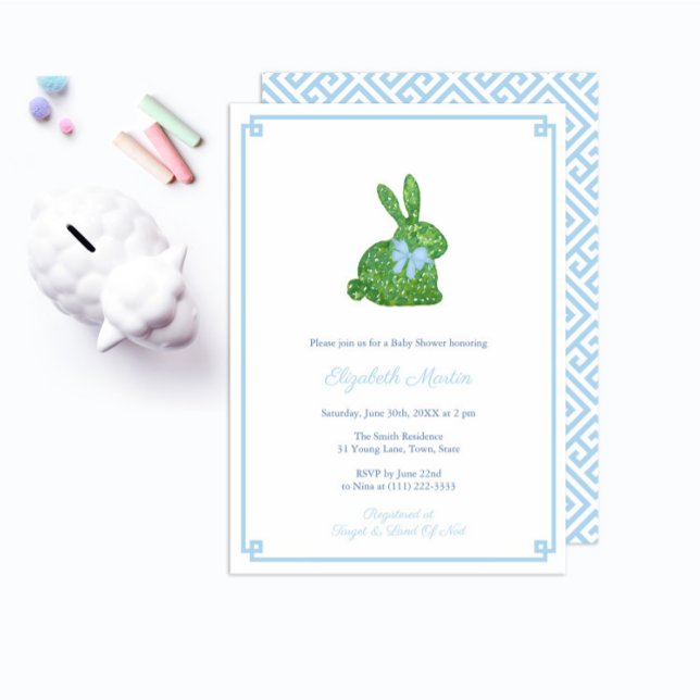 Some Bunny Preppy Spring Little Boy Baby Shower Invitation (Creator Uploaded)