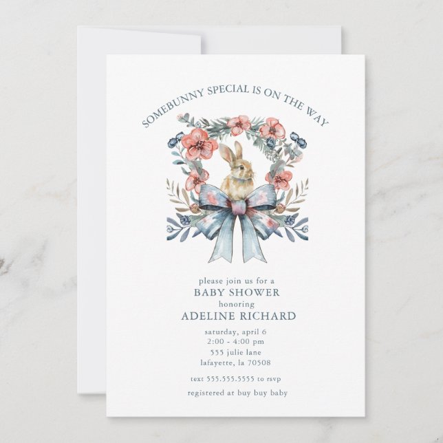 Some Bunny Special Easter Baby Shower Invitation (Front)