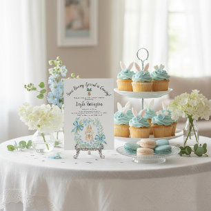 Some Bunny Special Is Coming Wreath Baby Shower  Invitation