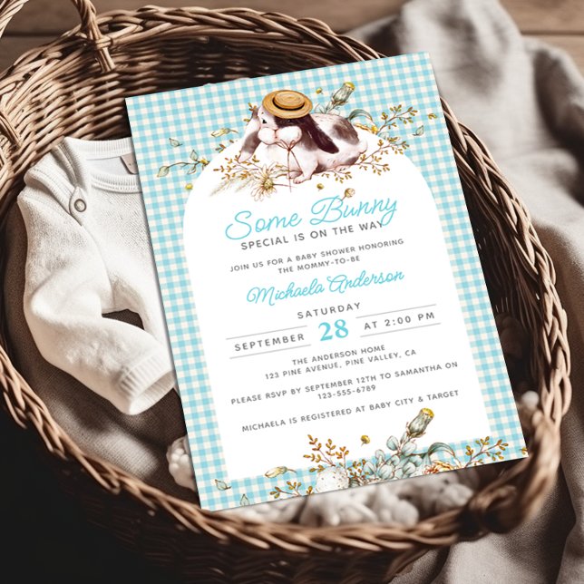 Some Bunny Special On The Way Bunny Baby Shower Invitation (Creator Uploaded)