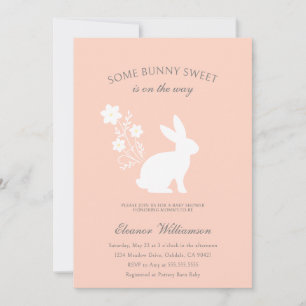 Some bunny sweet floral baby shower  invitation