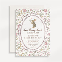 Some Bunny Sweet Floral Bunny First Birthday 