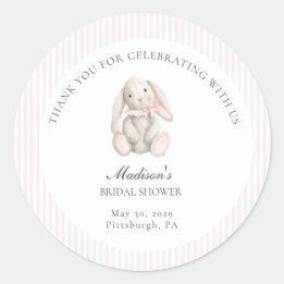 Some Bunny Sweet Pink Baby Shower  Classic Round Sticker