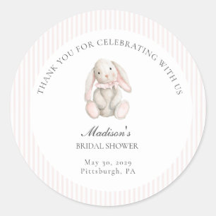 Some Bunny Sweet Pink Baby Shower  Classic Round Sticker