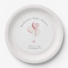 Some Bunny Sweet Pink Baby Shower  Paper Plate
