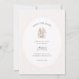 Some Bunny Sweet Pink Baby Shower Save the Date  Invitation