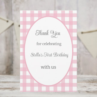 Some Bunny Thank You Card 1st Birthday Party