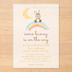 Some Bunny's On The Way Gender Neutral Baby Shower Acrylic Invitations