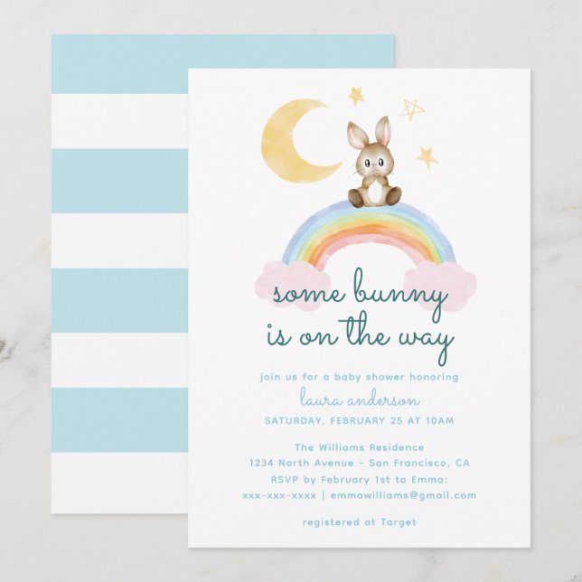 Some Bunny's On The Way Gender Neutral Baby Shower Invitation (Front/Back)