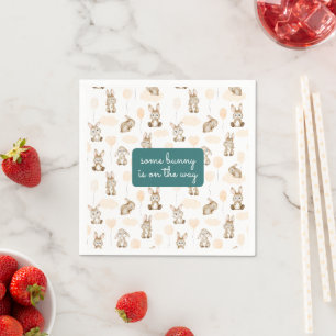 Some Bunny's On The Way Gender Neutral Baby Shower Napkin