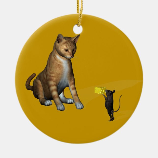 Some Cheese? Ceramic Tree Decoration (Front)