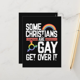  Some Christians Are Gay Get Over It Holiday Postcard